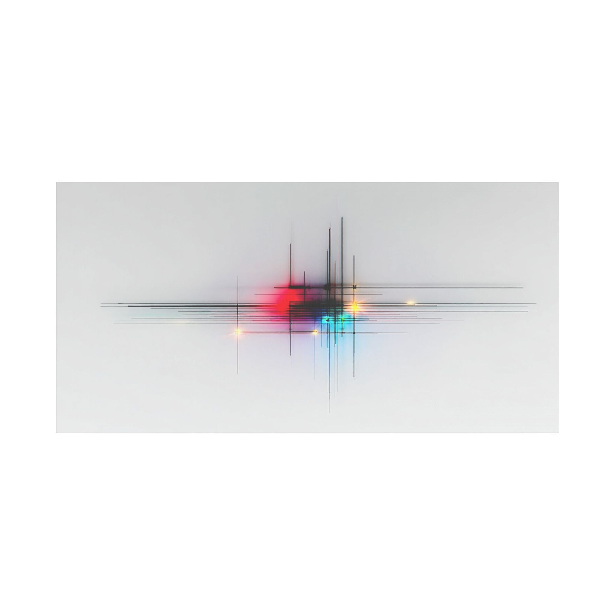 Abstract Lightburst Satin Canvas — Stretched Modern Wall Art