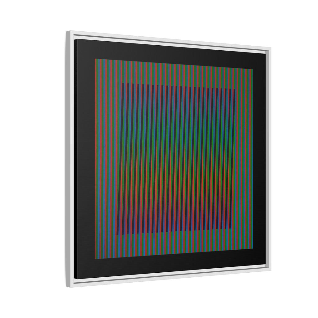 Framed Matte Canvas — Rainbow Op Art Square