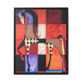 Abstract Geometric Horse Framed Canvas Art — Modern Colorful Wall Decor