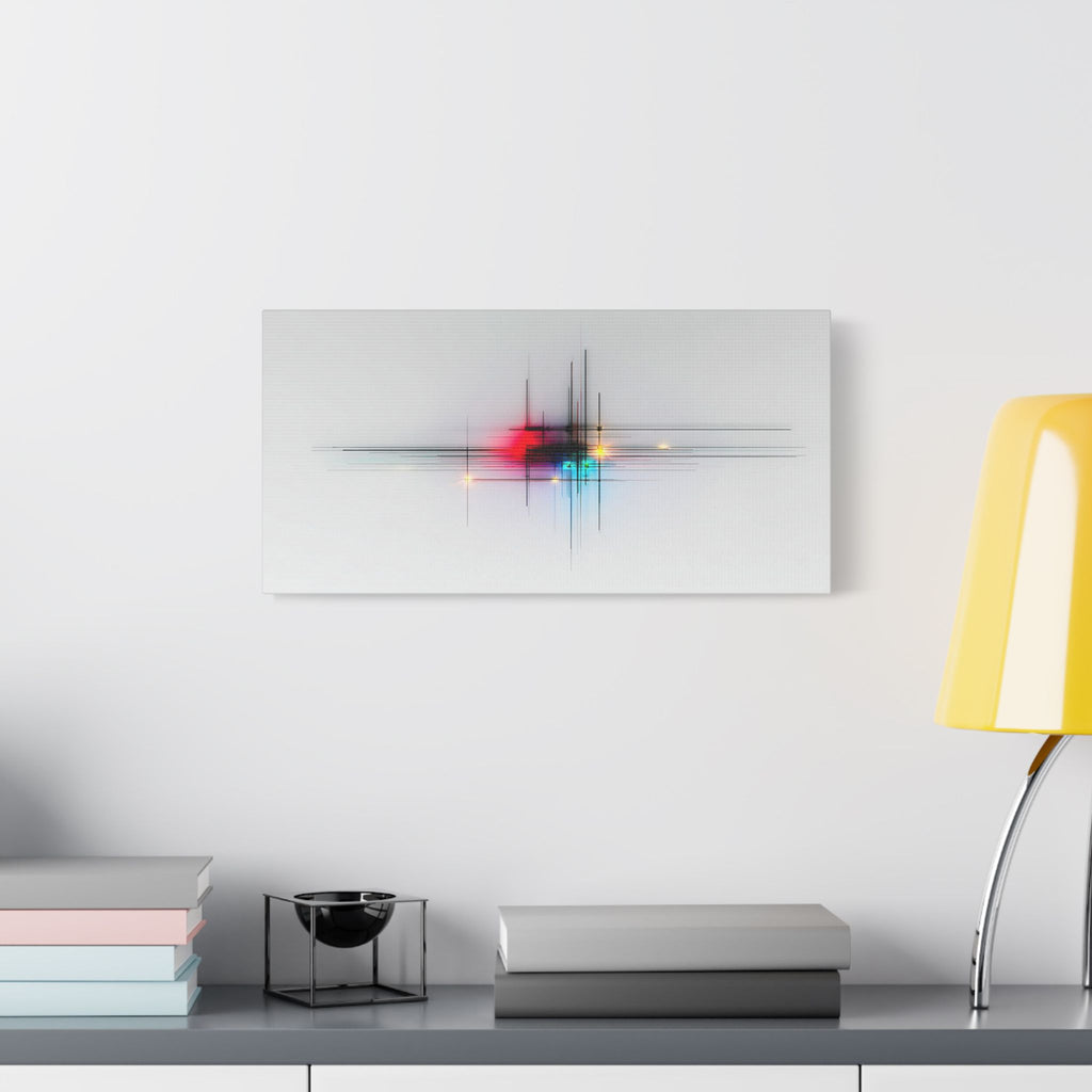 Abstract Lightburst Satin Canvas — Stretched Modern Wall Art