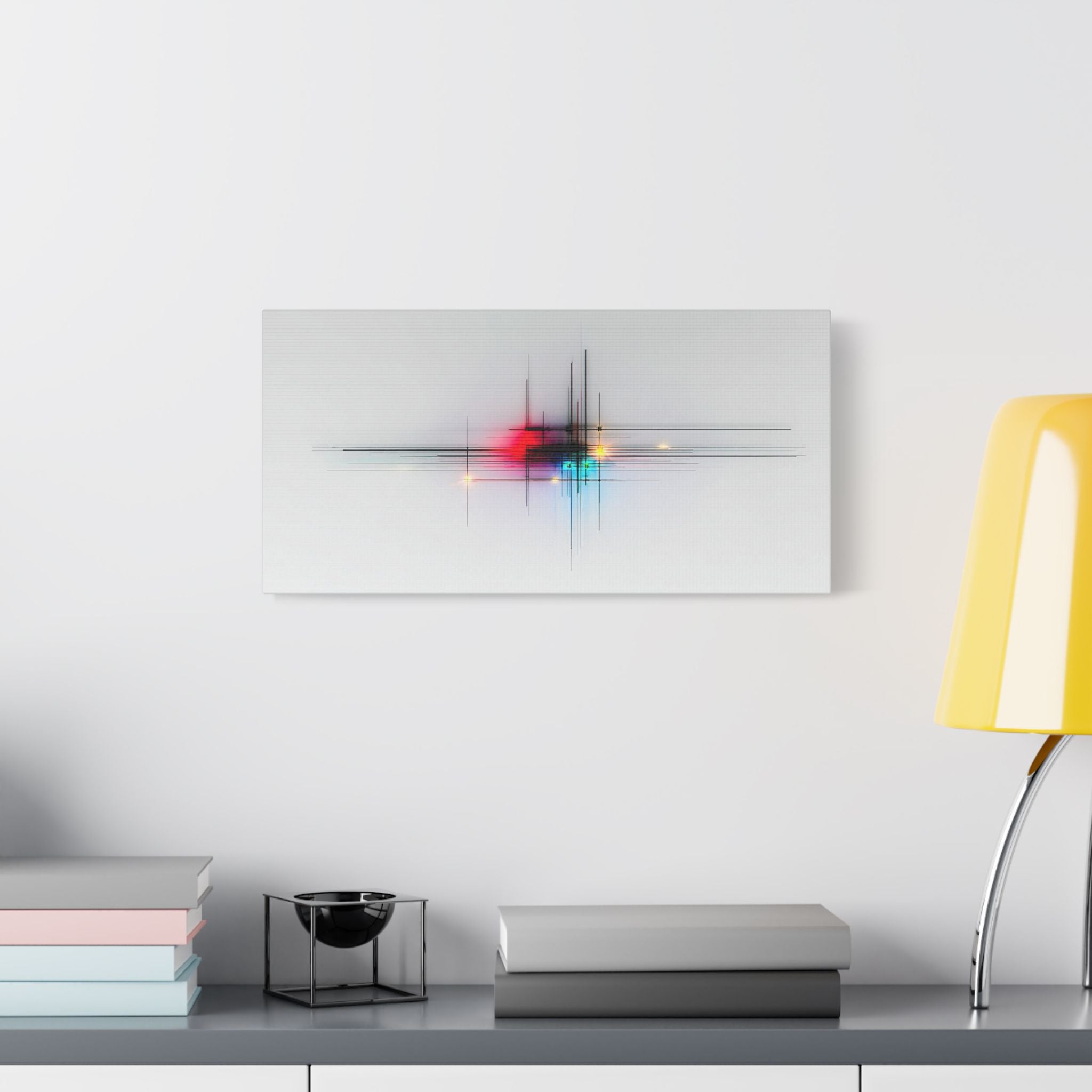Abstract Lightburst Satin Canvas — Stretched Modern Wall Art