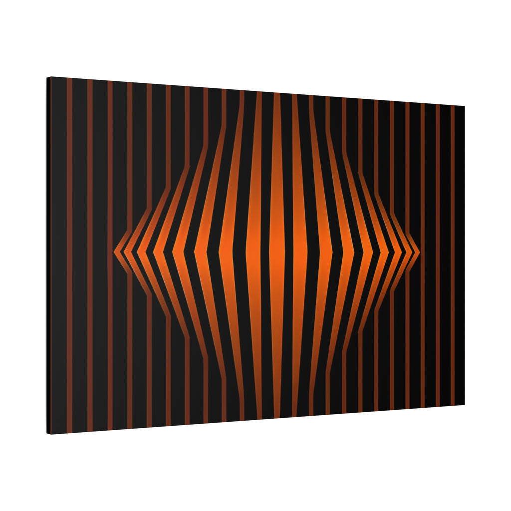 Optical Orange Stripe Canvas Wall Art – Geometric Mid-Century Abstract