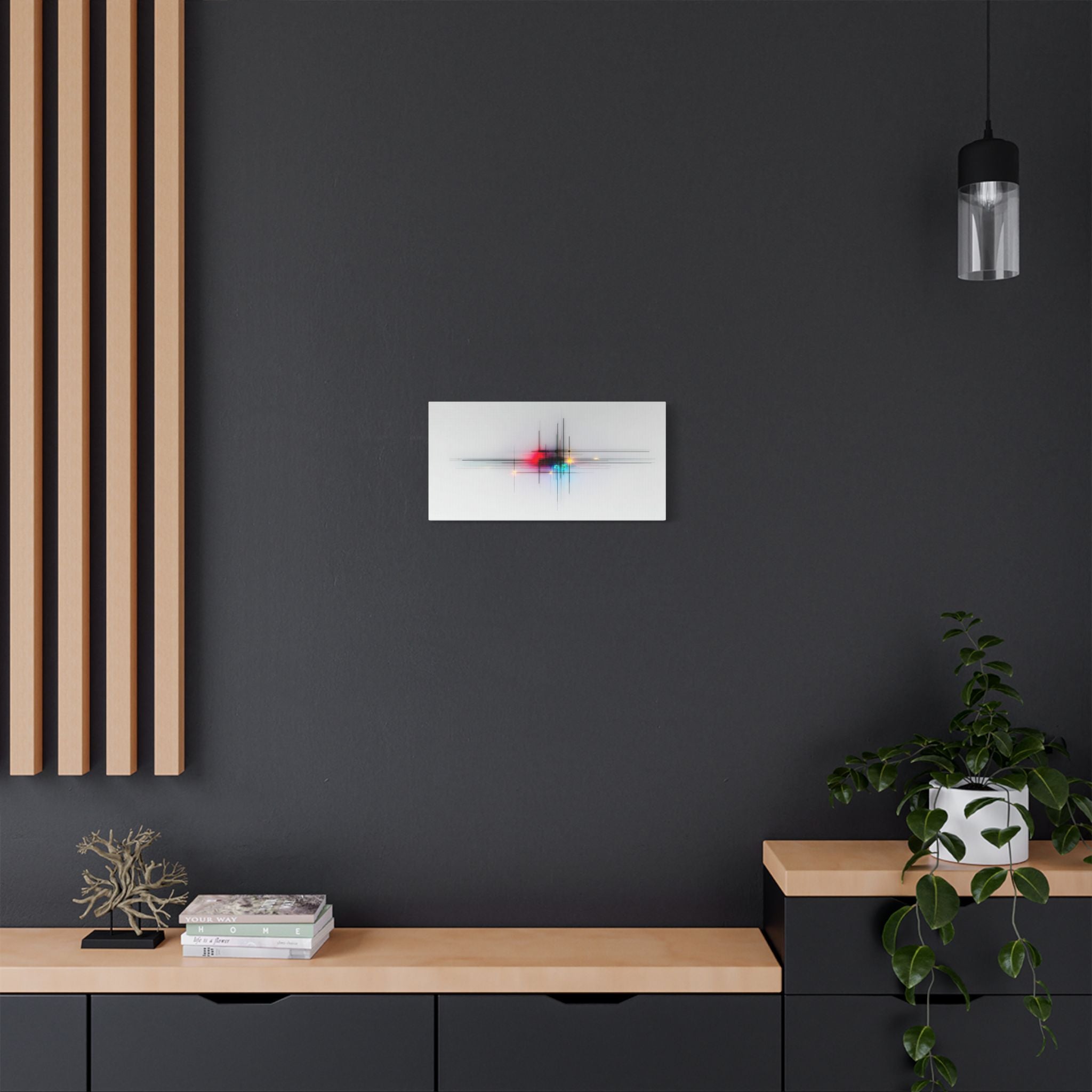 Abstract Lightburst Satin Canvas — Stretched Modern Wall Art
