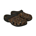 Brown Floral EVA Foam Clogs — Comfortable Garden Slip-On Shoes