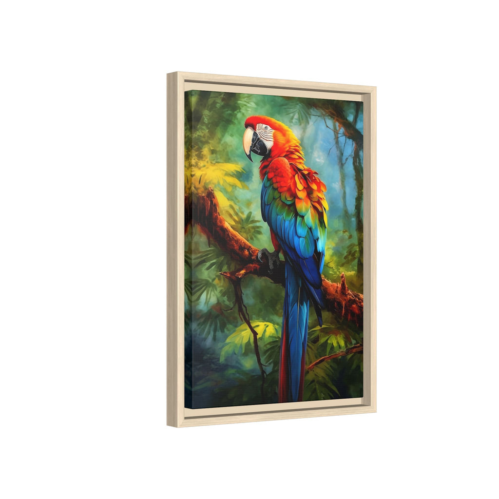 Scarlet Macaw Tropical Canvas Print (Framed Matte)