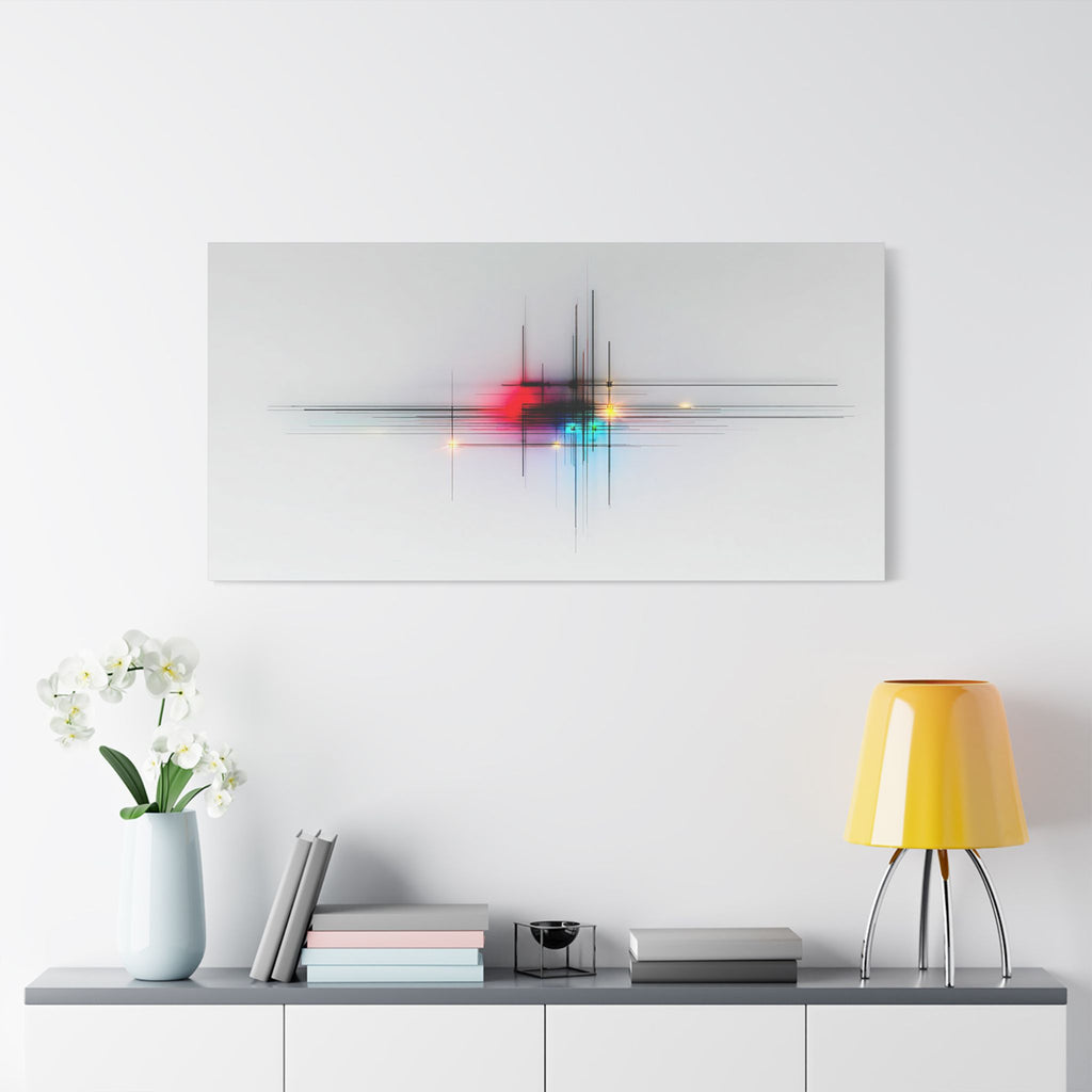 Abstract Lightburst Satin Canvas — Stretched Modern Wall Art