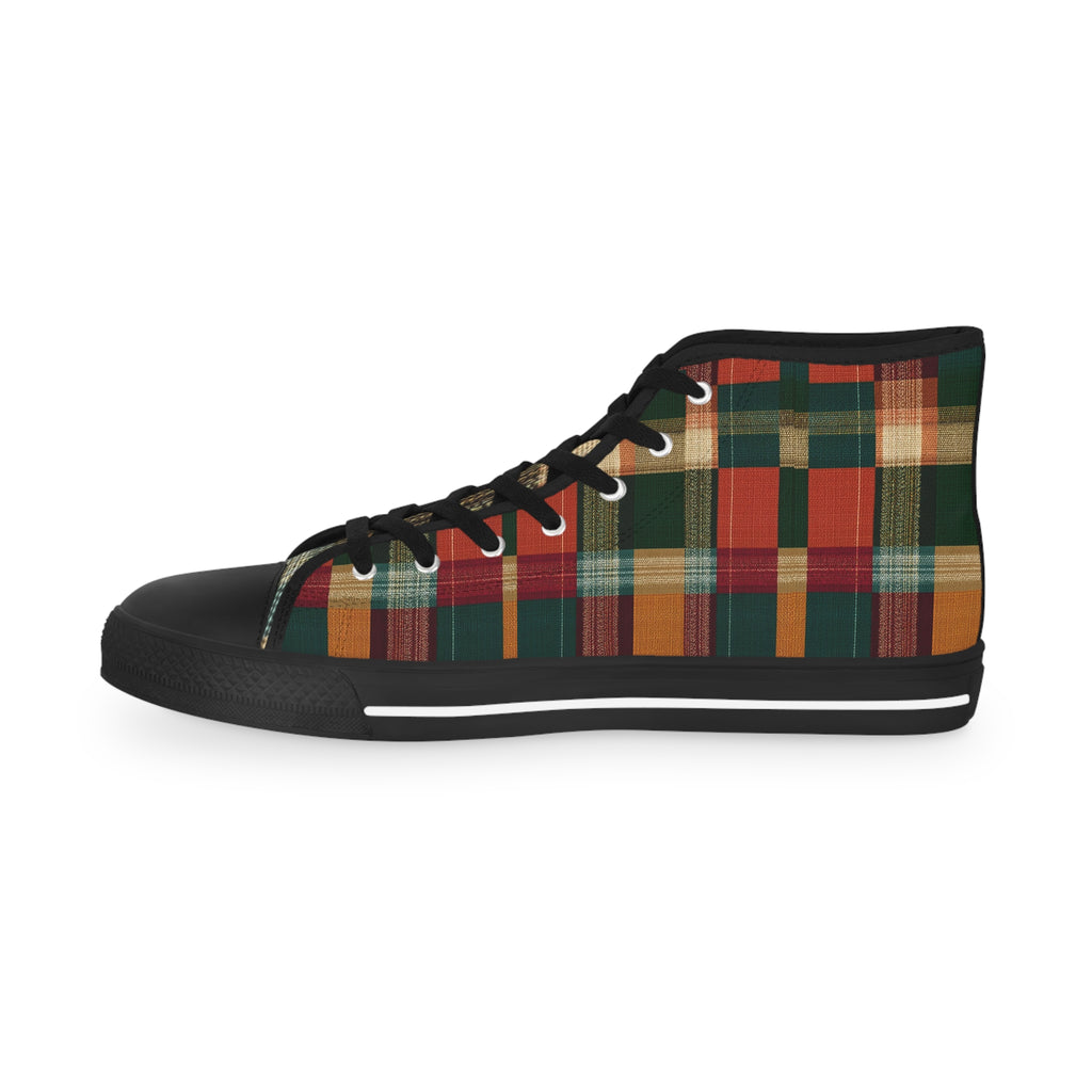 Zapatillas altas a cuadros: zapatos rústicos de otoño para hombre