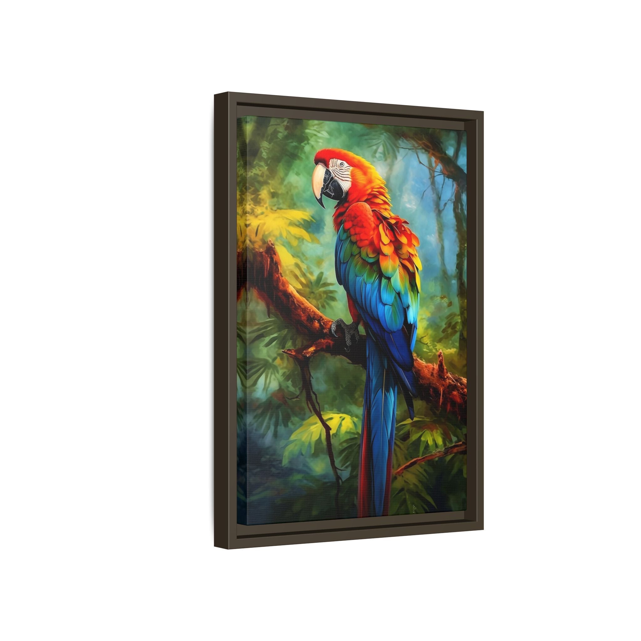 Scarlet Macaw Tropical Canvas Print (Framed Matte)