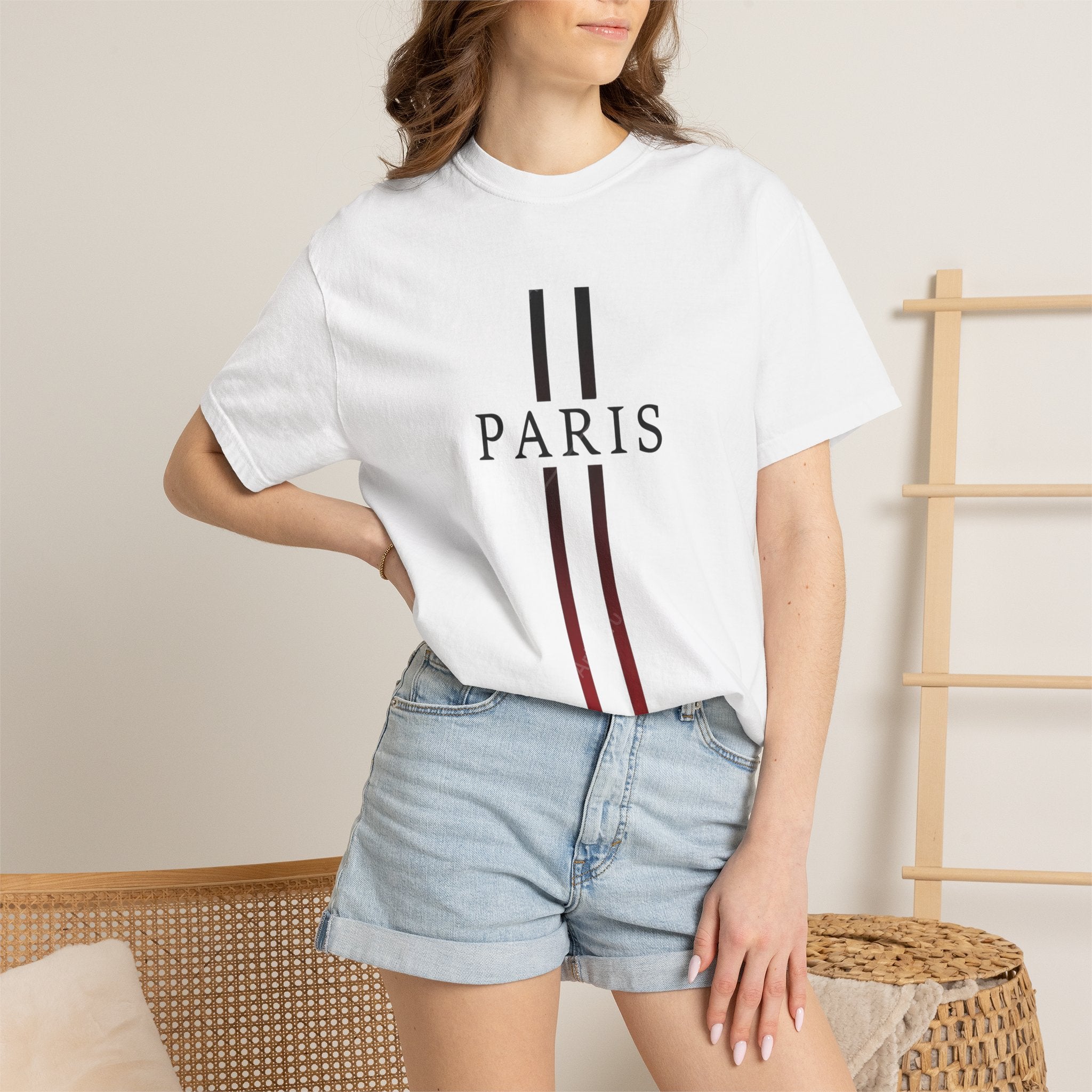 Paris Stripe T-Shirt — Minimalist French City Graphic Tee