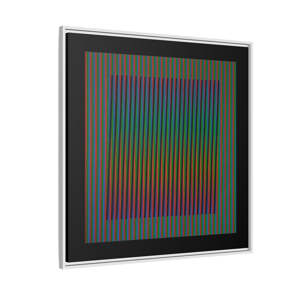 Framed Matte Canvas — Rainbow Op Art Square