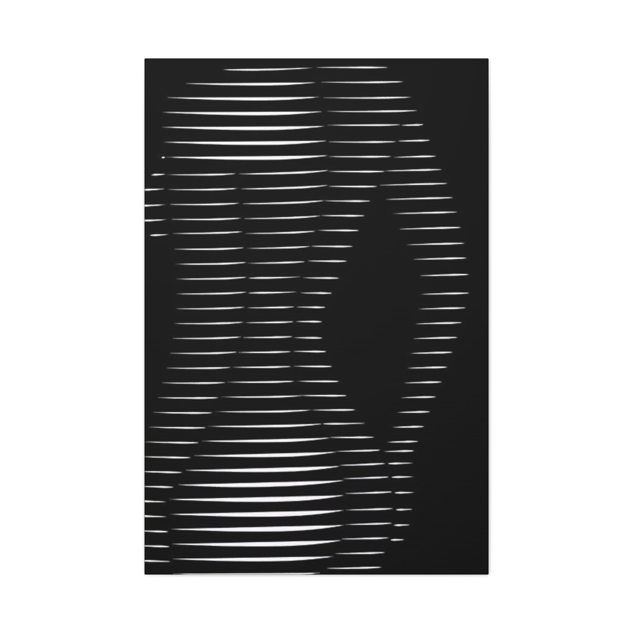 Abstract Light Lines Canvas Wall Art — Monochrome Silhouette
