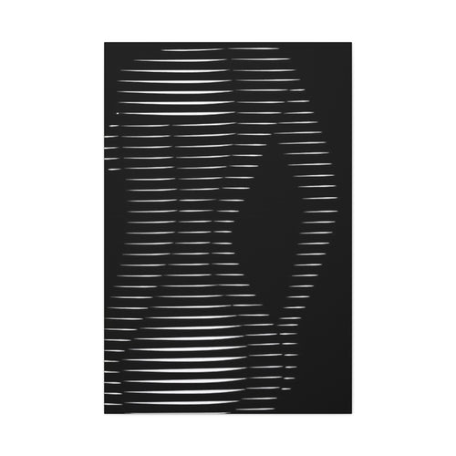 Abstract Light Lines Canvas Wall Art — Monochrome Silhouette