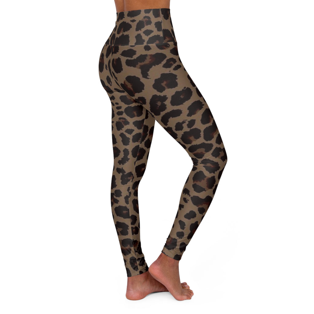 Leopard Print High-Waist Yoga Leggings — Stretchy AOP Activewear