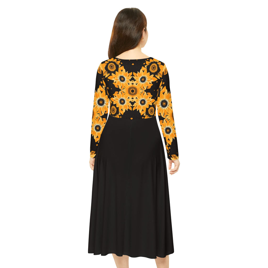 Copy of Sunflower Ballet Dress — Long Sleeve Floral Swing luxury Dress