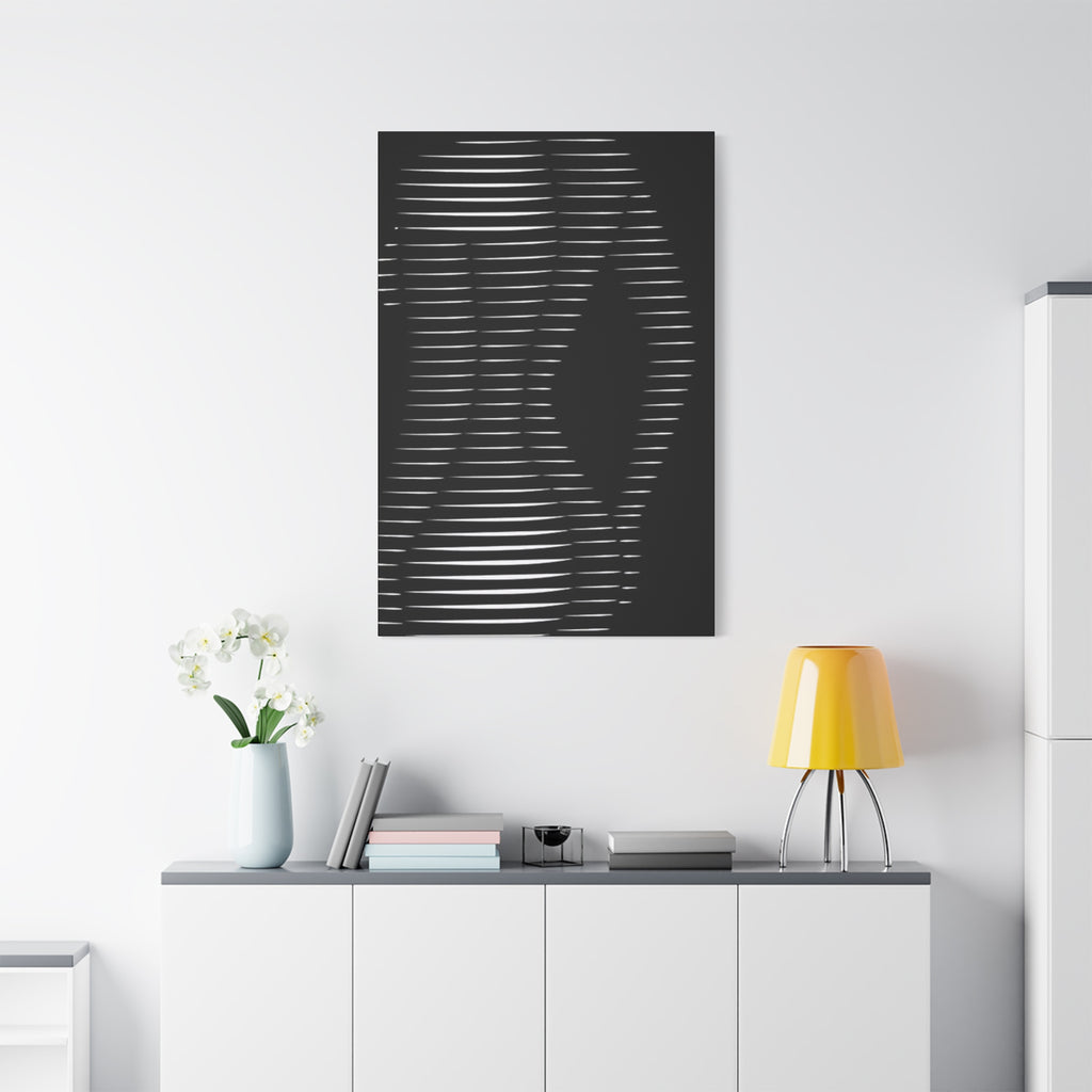 Abstract Light Lines Canvas Wall Art — Monochrome Silhouette