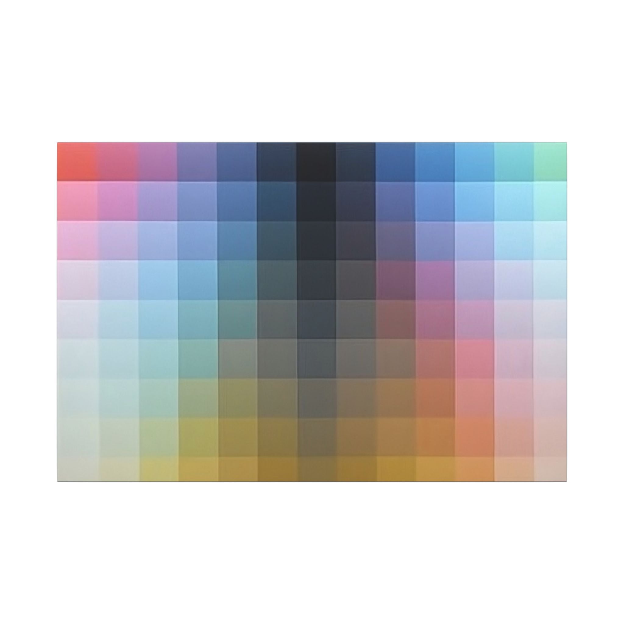 Abstract Pastel Pixel Grid Matte Canvas
