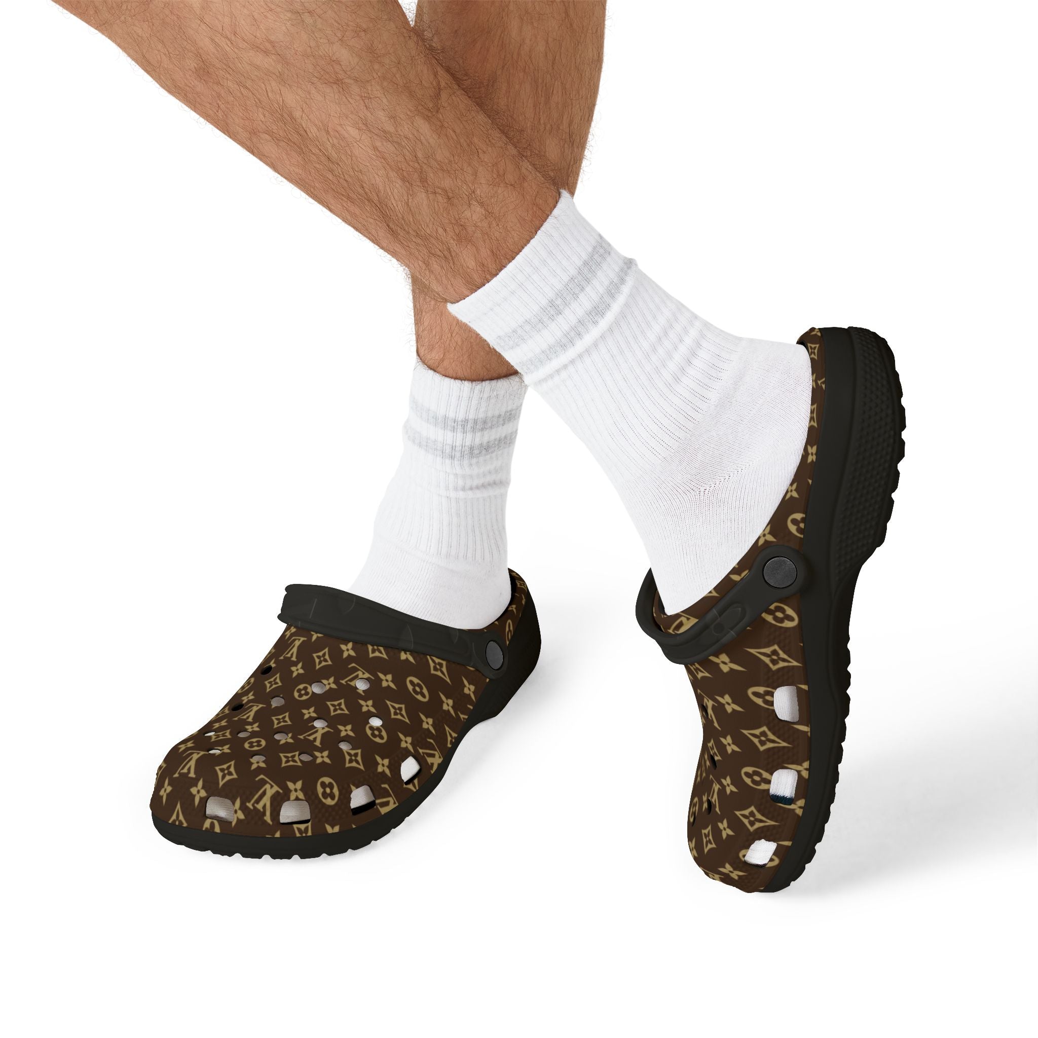 Designer-Inspired Brown Monogram EVA Foam Clogs