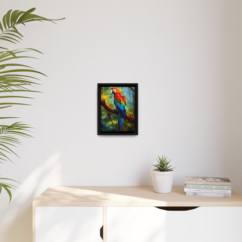 Scarlet Macaw Tropical Canvas Print (Framed Matte)