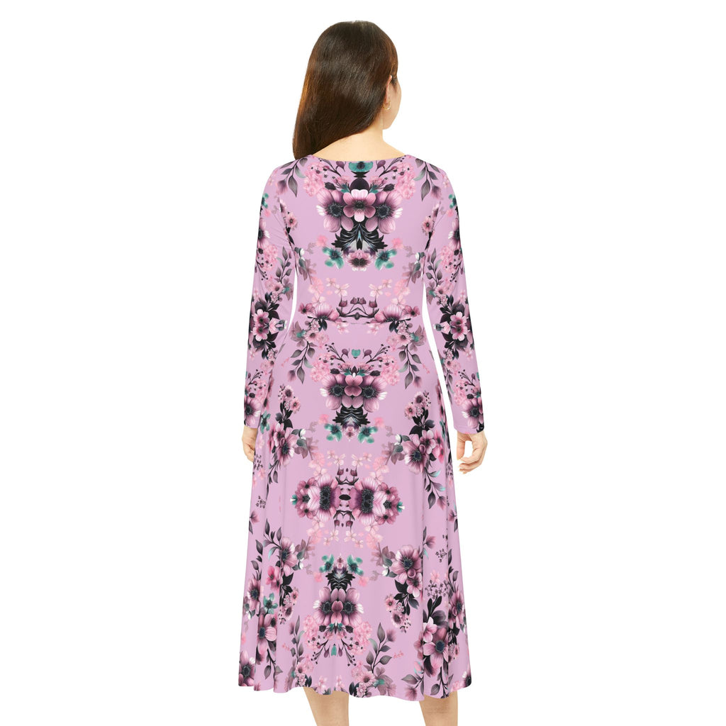 Copy of Floral Pink Kaleidoscope Long Sleeve luxury Dress