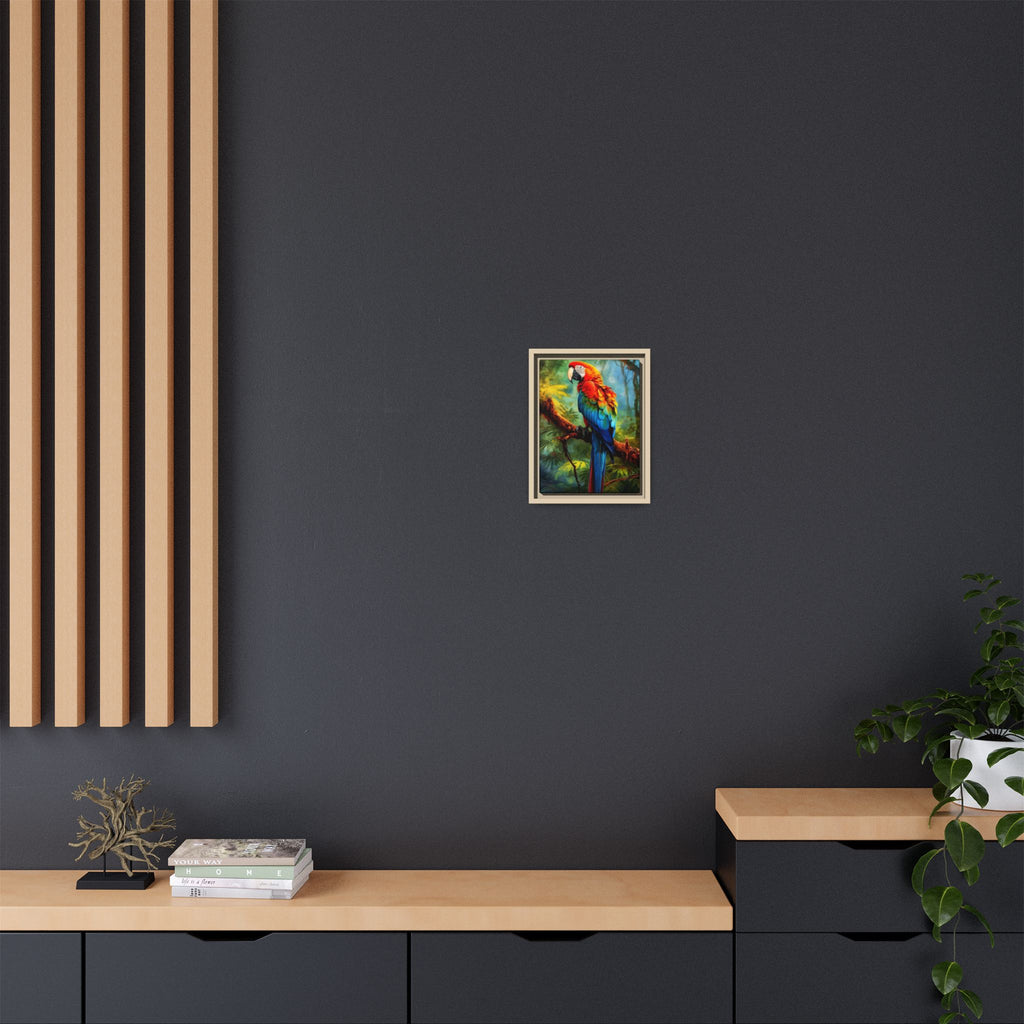 Scarlet Macaw Tropical Canvas Print (Framed Matte)