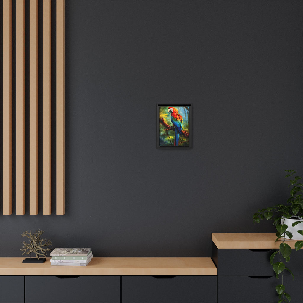 Scarlet Macaw Tropical Canvas Print (Framed Matte)