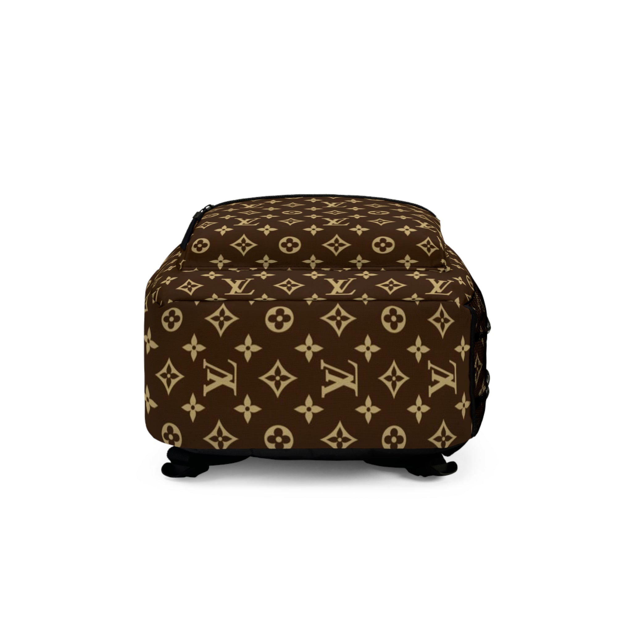 Monogram Luxe Backpack — Brown Designer-Inspired Pattern