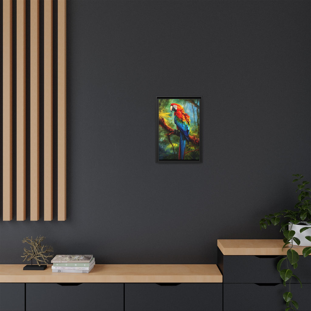 Scarlet Macaw Tropical Canvas Print (Framed Matte)