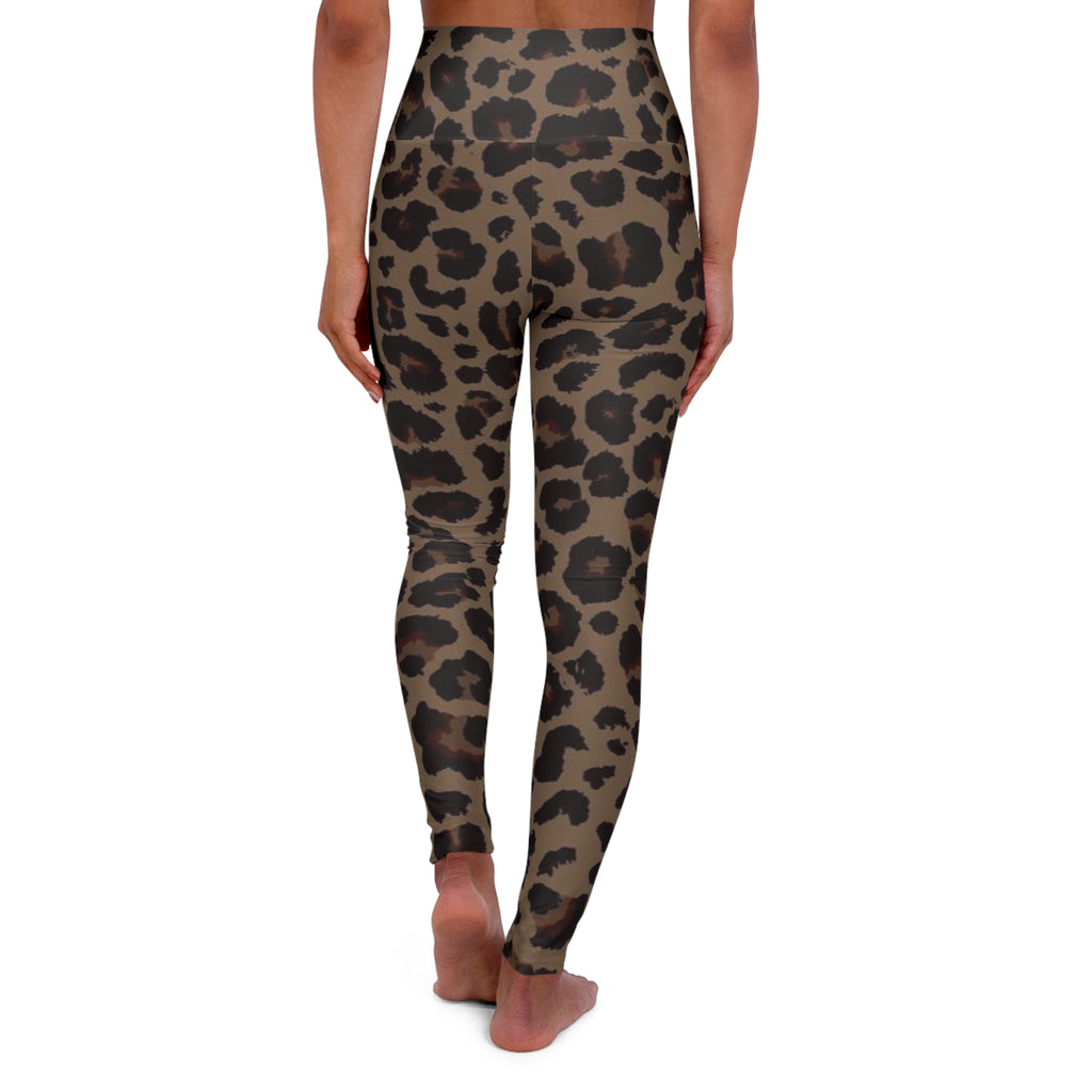 Leopard Print High-Waist Yoga Leggings — Stretchy AOP Activewear