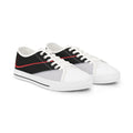 Men's Low Top Sneakers — Black & Gray Stripe Casual Canvas Shoes