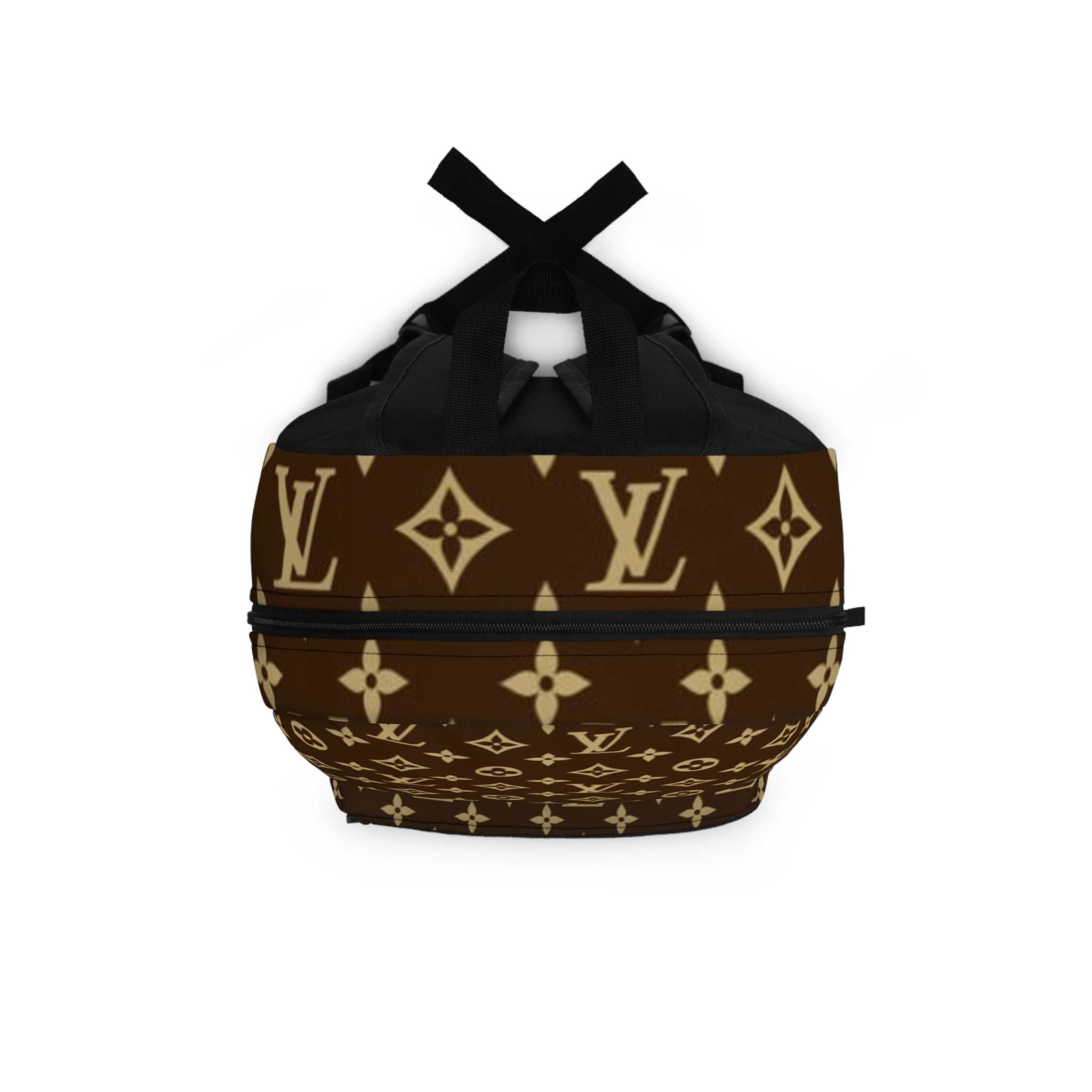 Monogram Luxe Backpack — Brown Designer-Inspired Pattern