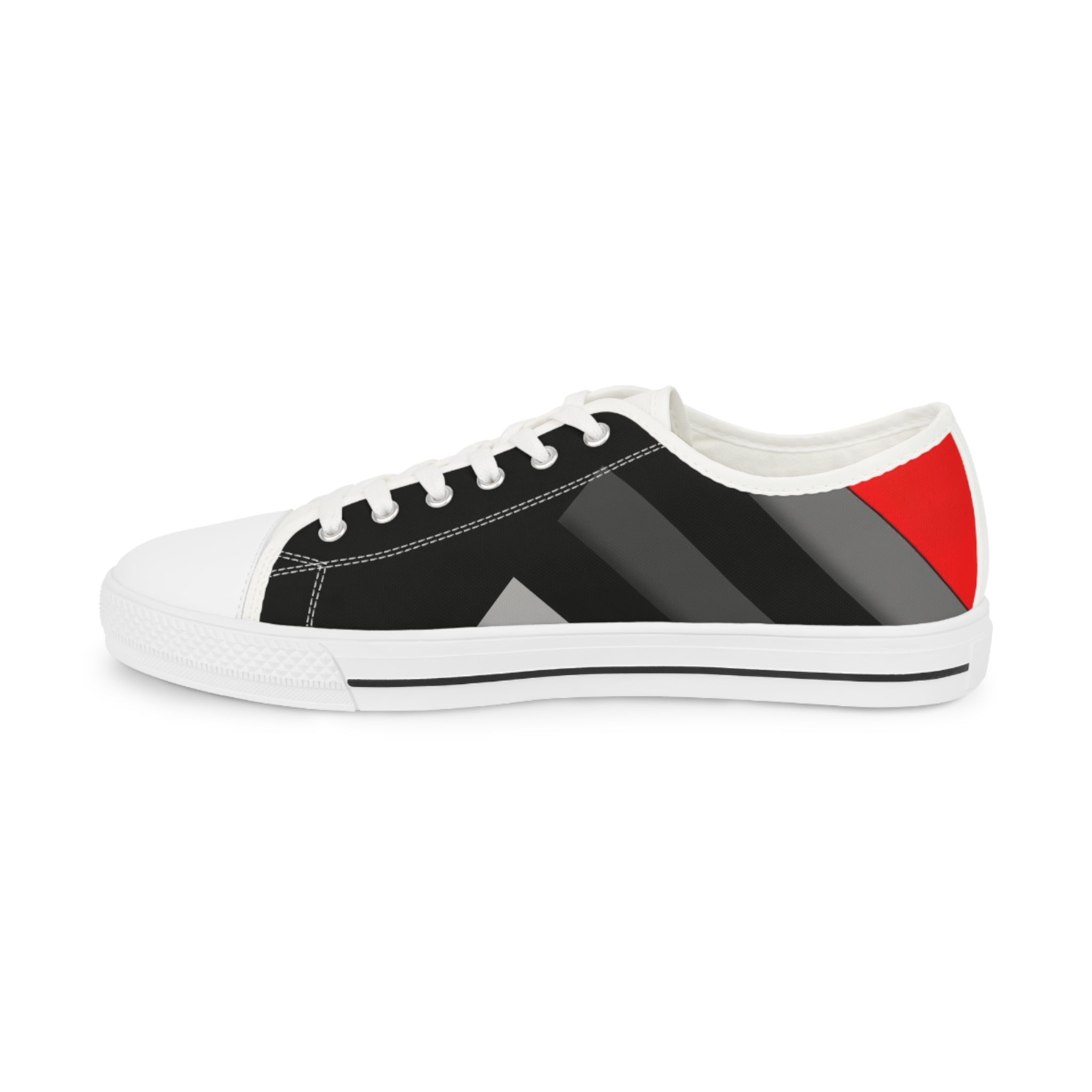 Classic Black Striped Low-Top Sneakers — Men's Casual Canvas Shoes