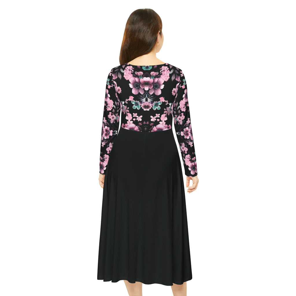 Copy of Copy of Copy of Copy of Floral Pink Kaleidoscope Long Sleeve luxury Dress