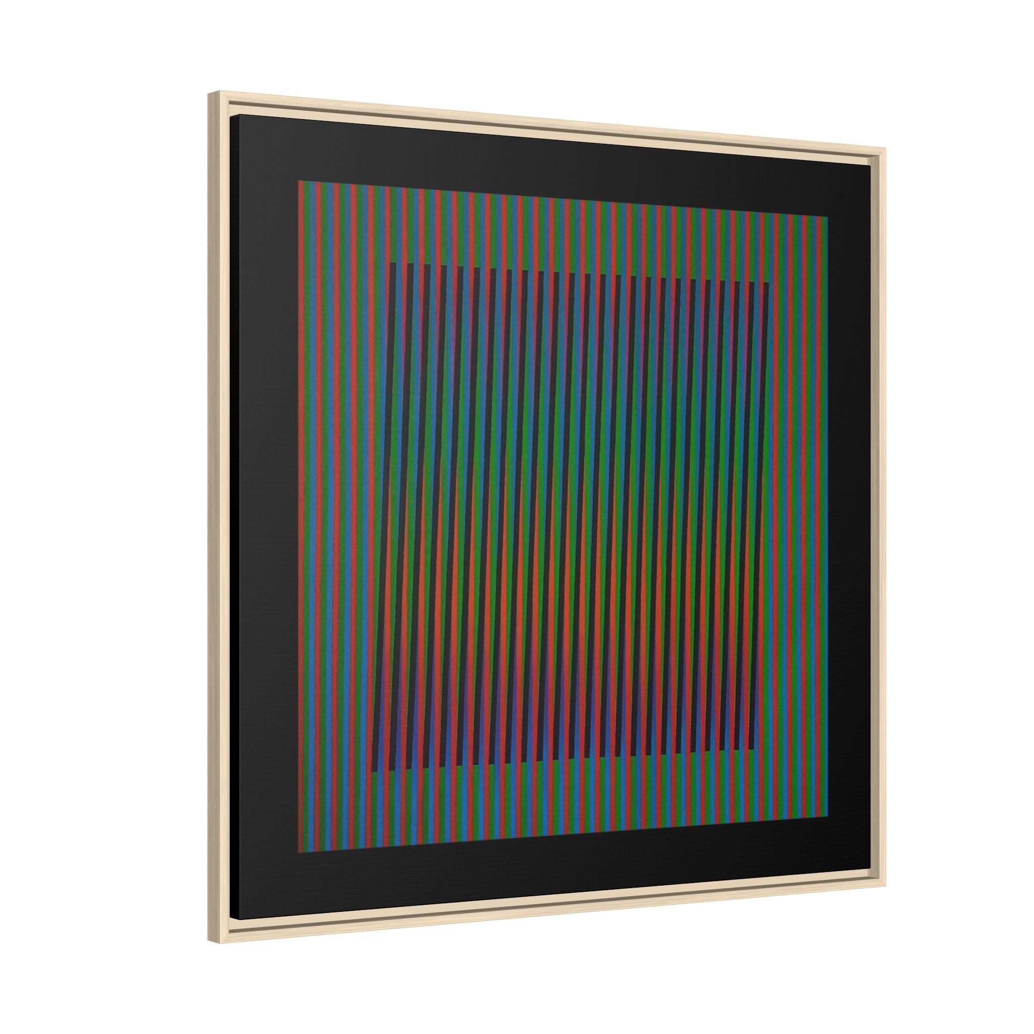Framed Matte Canvas — Rainbow Op Art Square