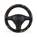 Faux Fur Brown Swirl Steering Wheel Cover — Cozy Car Grip