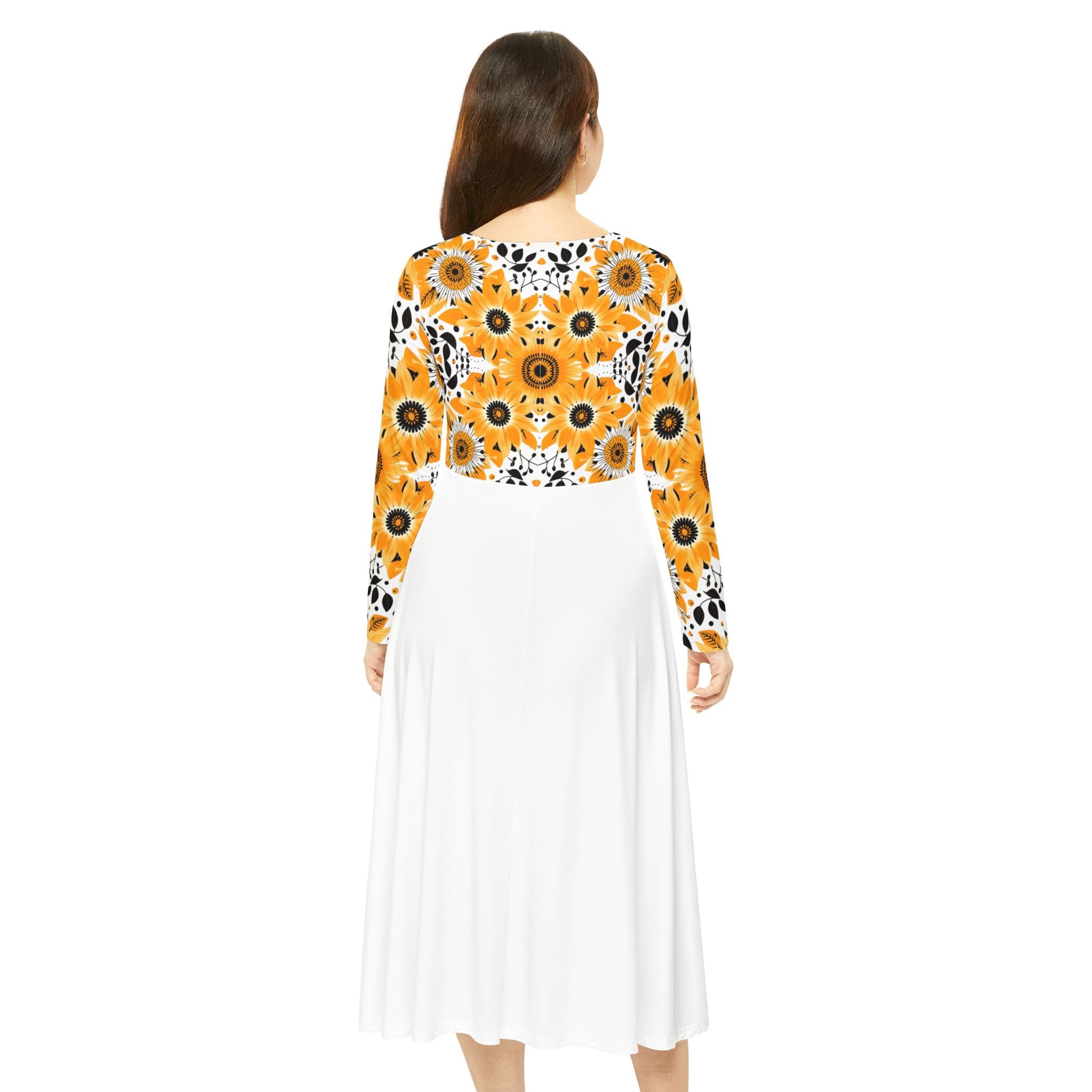Copy of Sunflower Ballet Dress — Long Sleeve Floral Swing luxury Dress