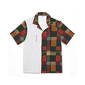 Plaid Split-Panel Hawaiian Camp Shirt — Men’s Retro Holiday Aloha Shirt