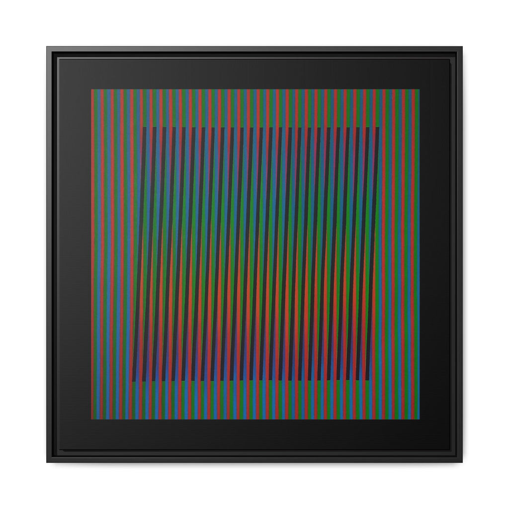 Framed Matte Canvas — Rainbow Op Art Square
