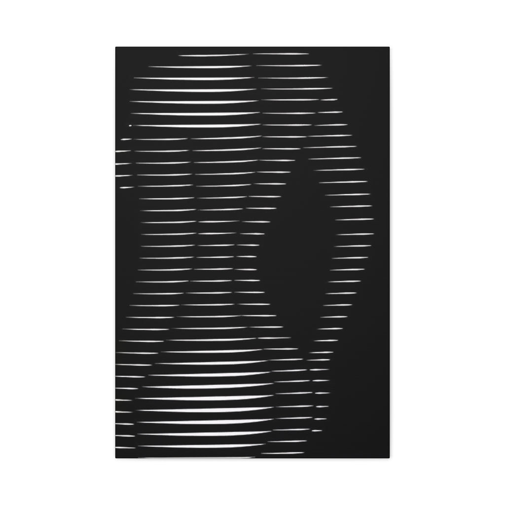 Abstract Light Lines Canvas Wall Art — Monochrome Silhouette