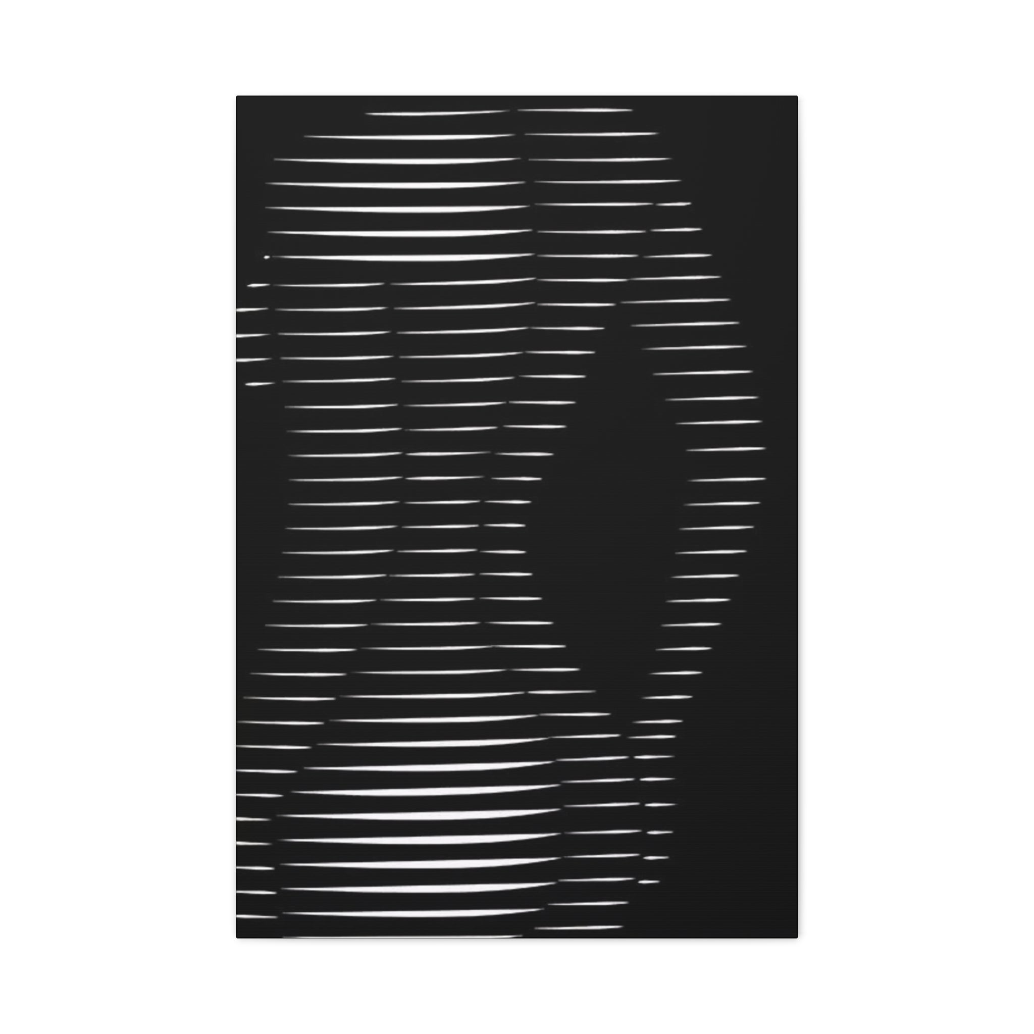 Abstract Light Lines Canvas Wall Art — Monochrome Silhouette