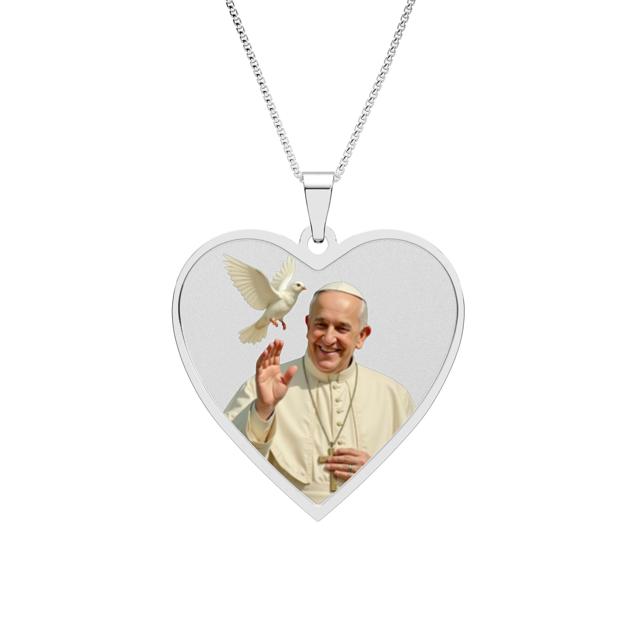 Heart Photo Pendant — Religious Portrait Keepsake Necklace