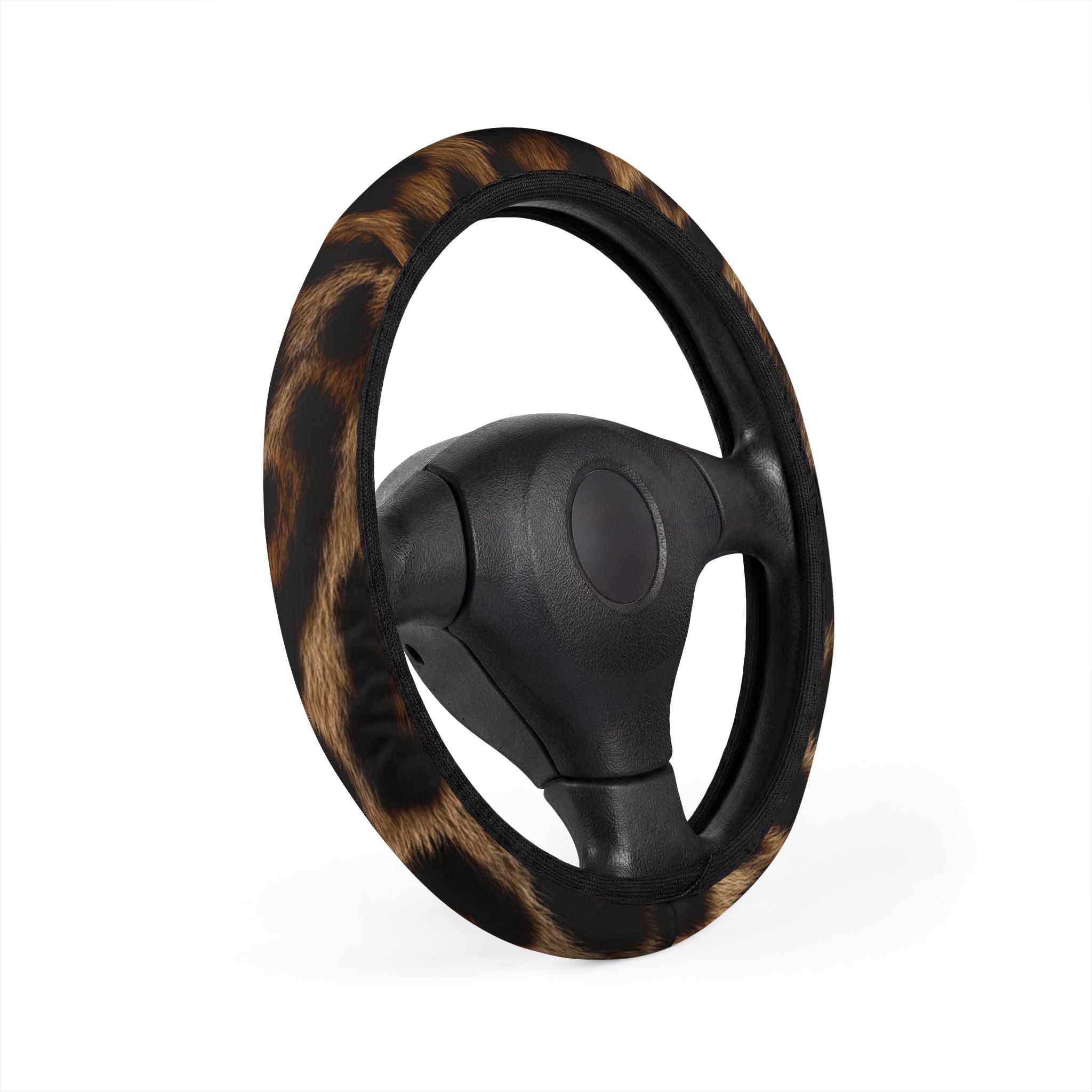 Faux Fur Brown Swirl Steering Wheel Cover — Cozy Car Grip