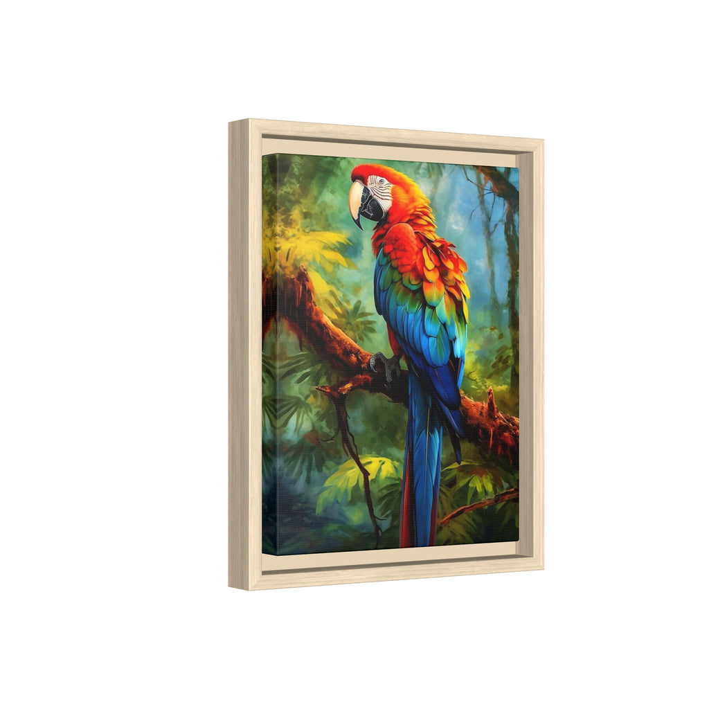 Scarlet Macaw Tropical Canvas Print (Framed Matte)