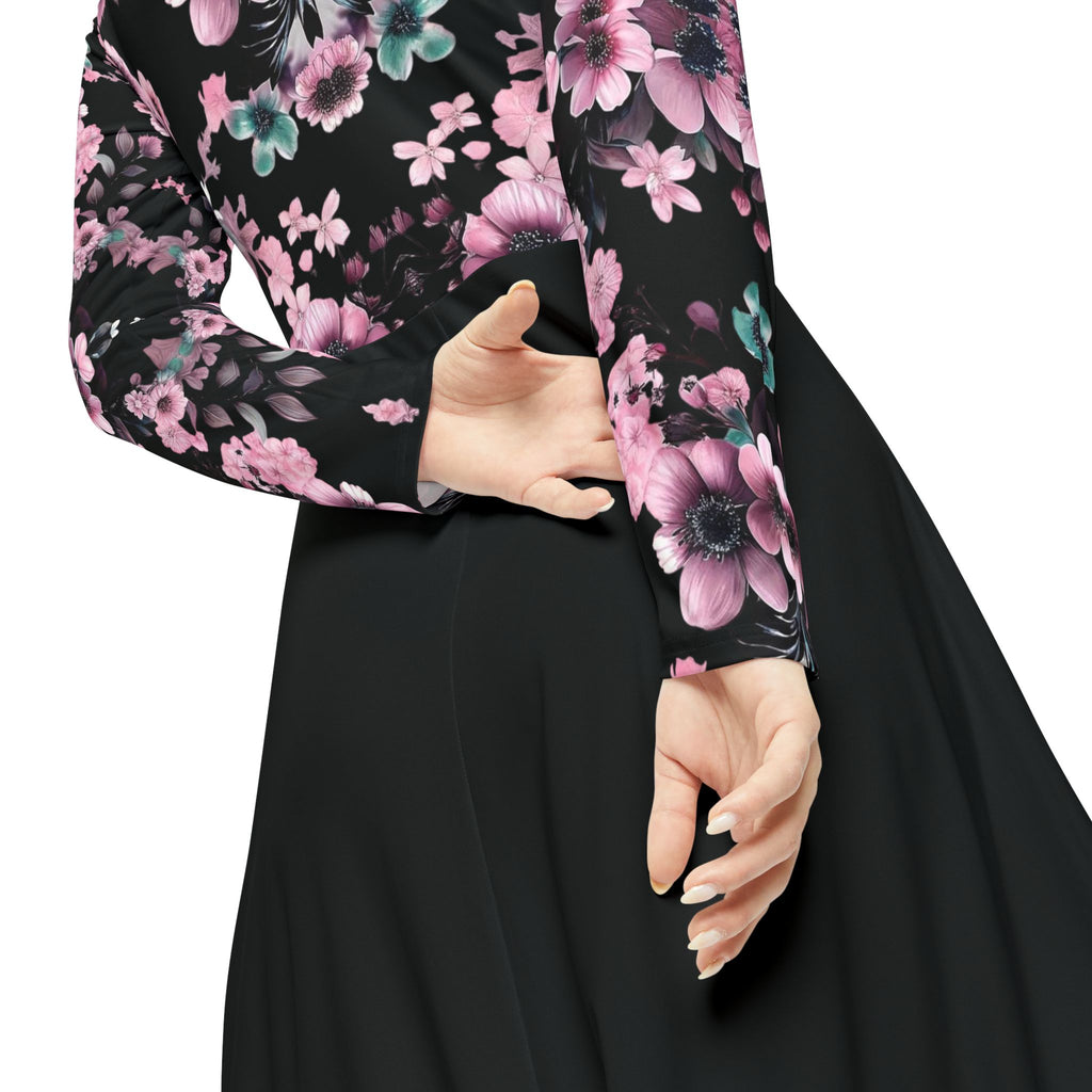 Copy of Copy of Copy of Copy of Floral Pink Kaleidoscope Long Sleeve luxury Dress