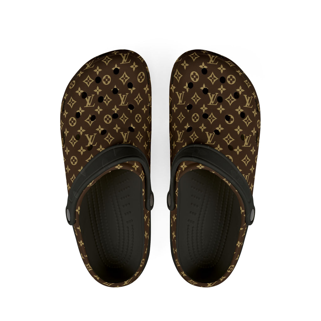 Designer-Inspired Brown Monogram EVA Foam Clogs