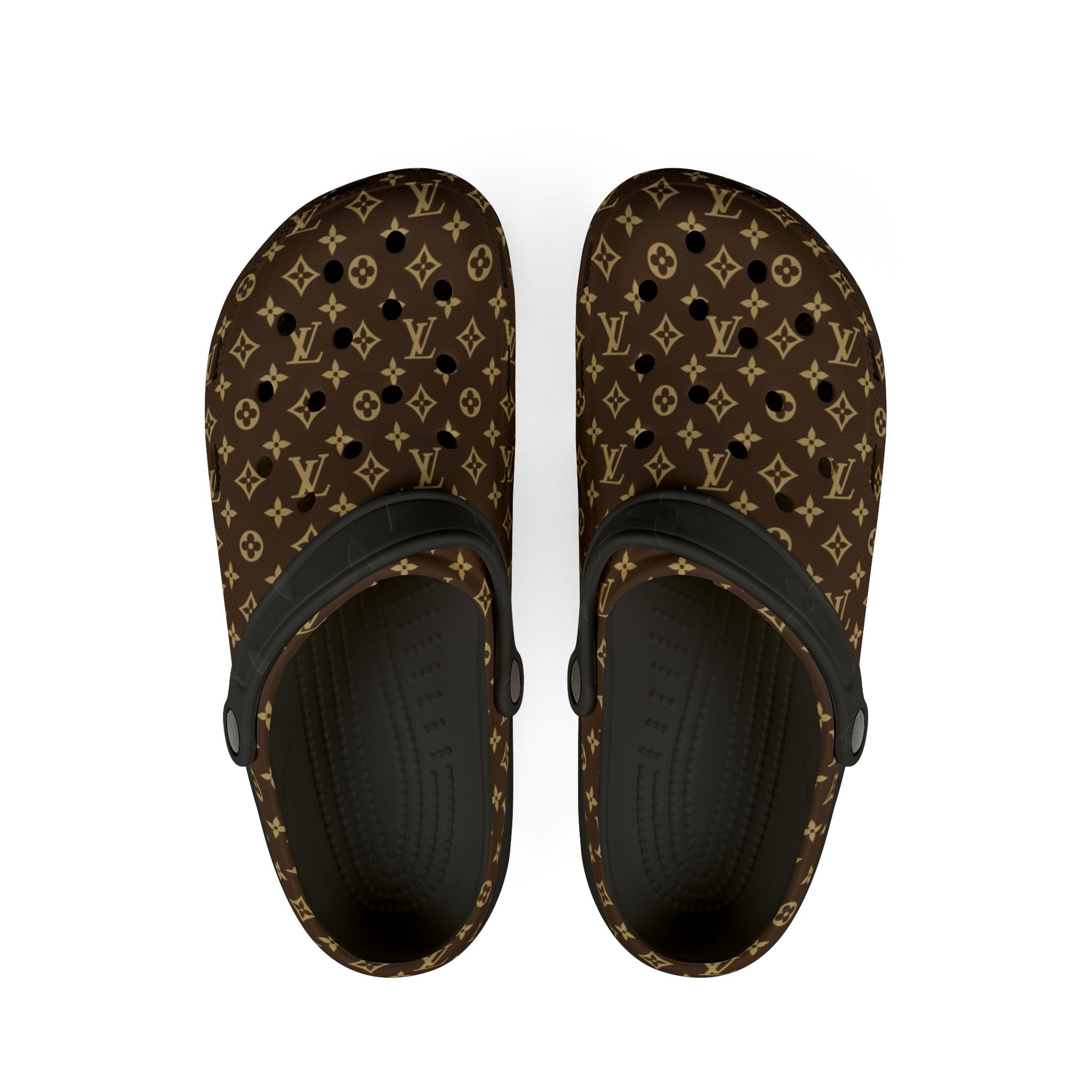 Designer-Inspired Brown Monogram EVA Foam Clogs