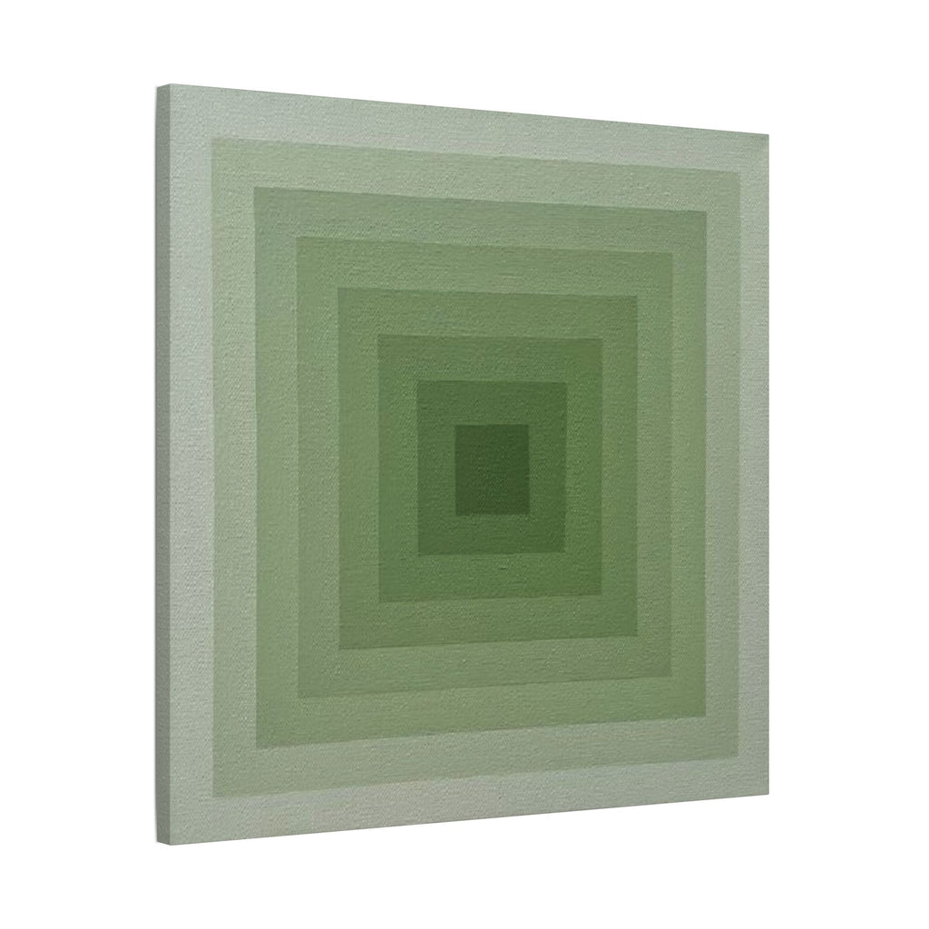 Green Gradient Geometric Canvas Print — Stretched Satin Wall Art