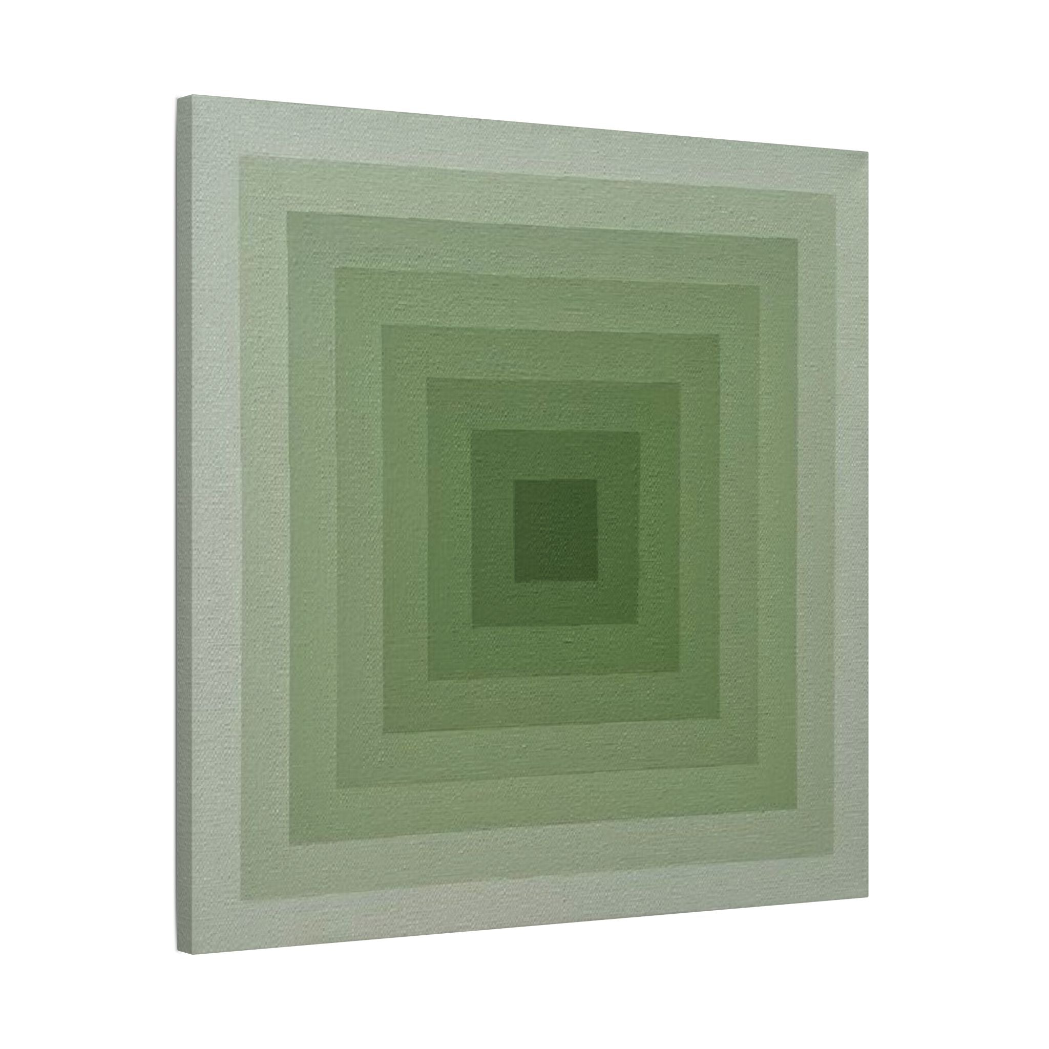 Green Gradient Geometric Canvas Print — Stretched Satin Wall Art