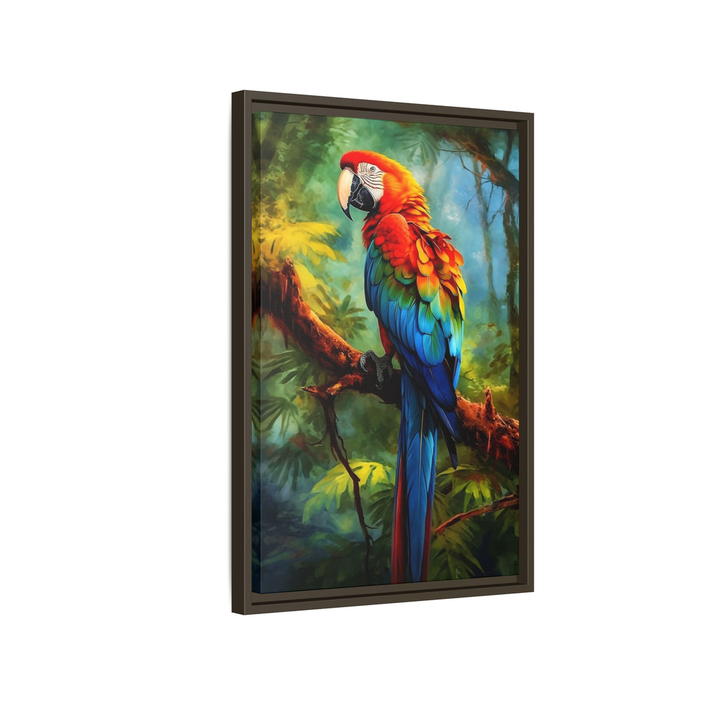 Scarlet Macaw Tropical Canvas Print (Framed Matte)