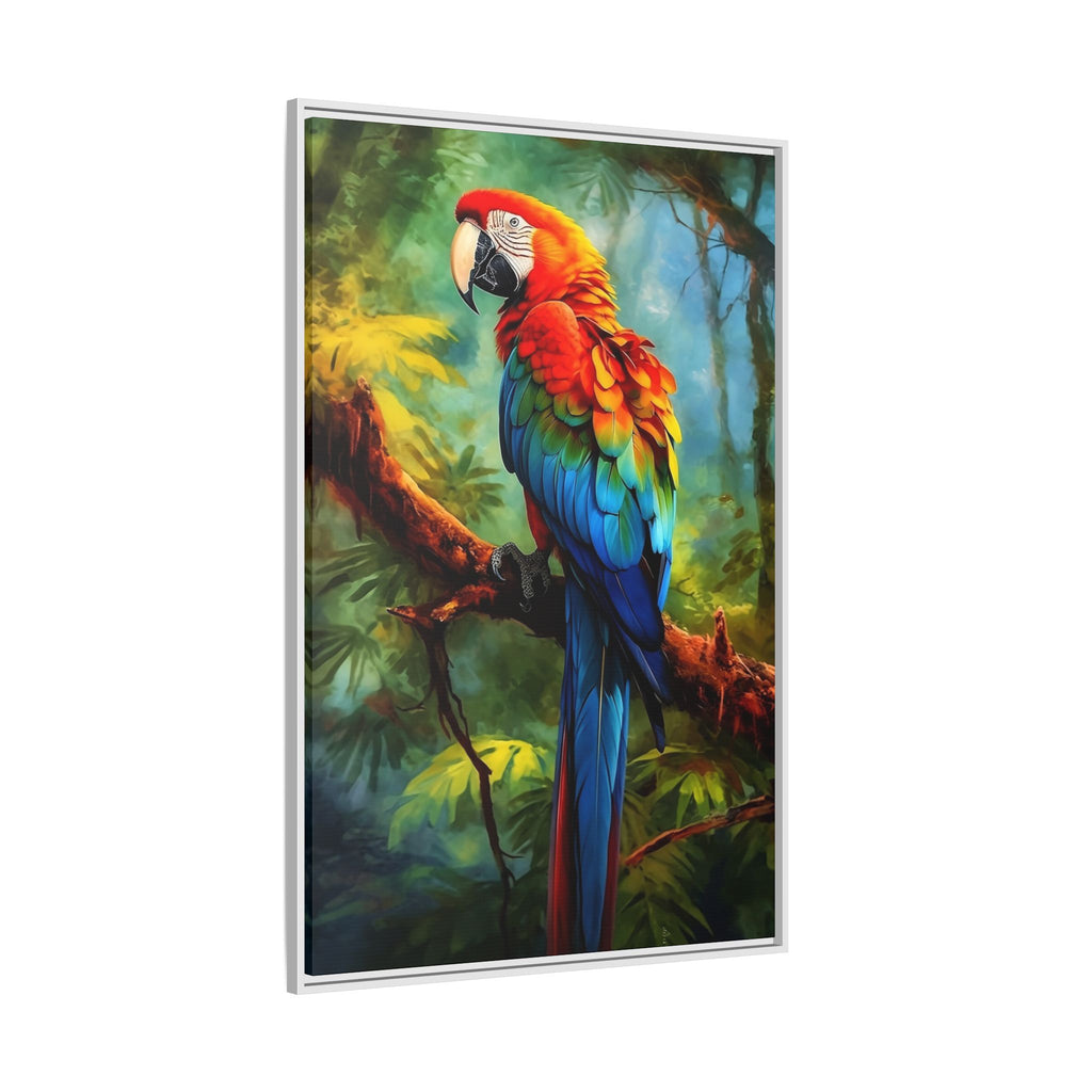 Scarlet Macaw Tropical Canvas Print (Framed Matte)