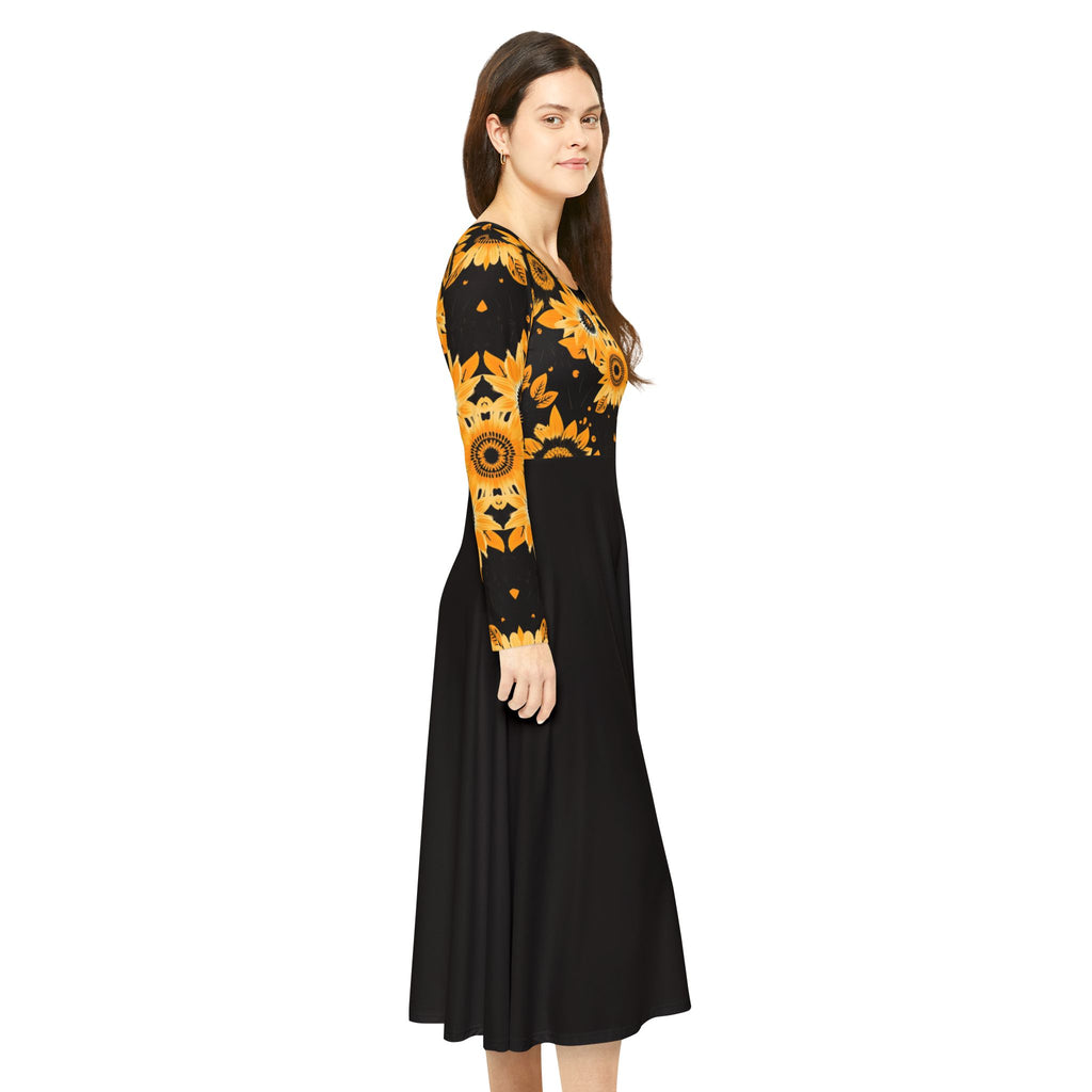 Copy of Sunflower Ballet Dress — Long Sleeve Floral Swing luxury Dress
